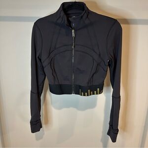 Lululemon Define Cropped Gold Special Edition Black Everlux Jacket Size 8